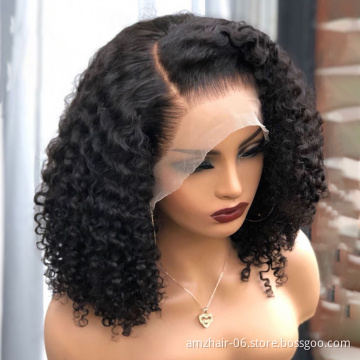 Wholesale Cheap Raw Indian Virgin Kinky Curly Human Hair Hd Full Lace Frontal Wig Natural Human Hair Transparent Lace Front Wig